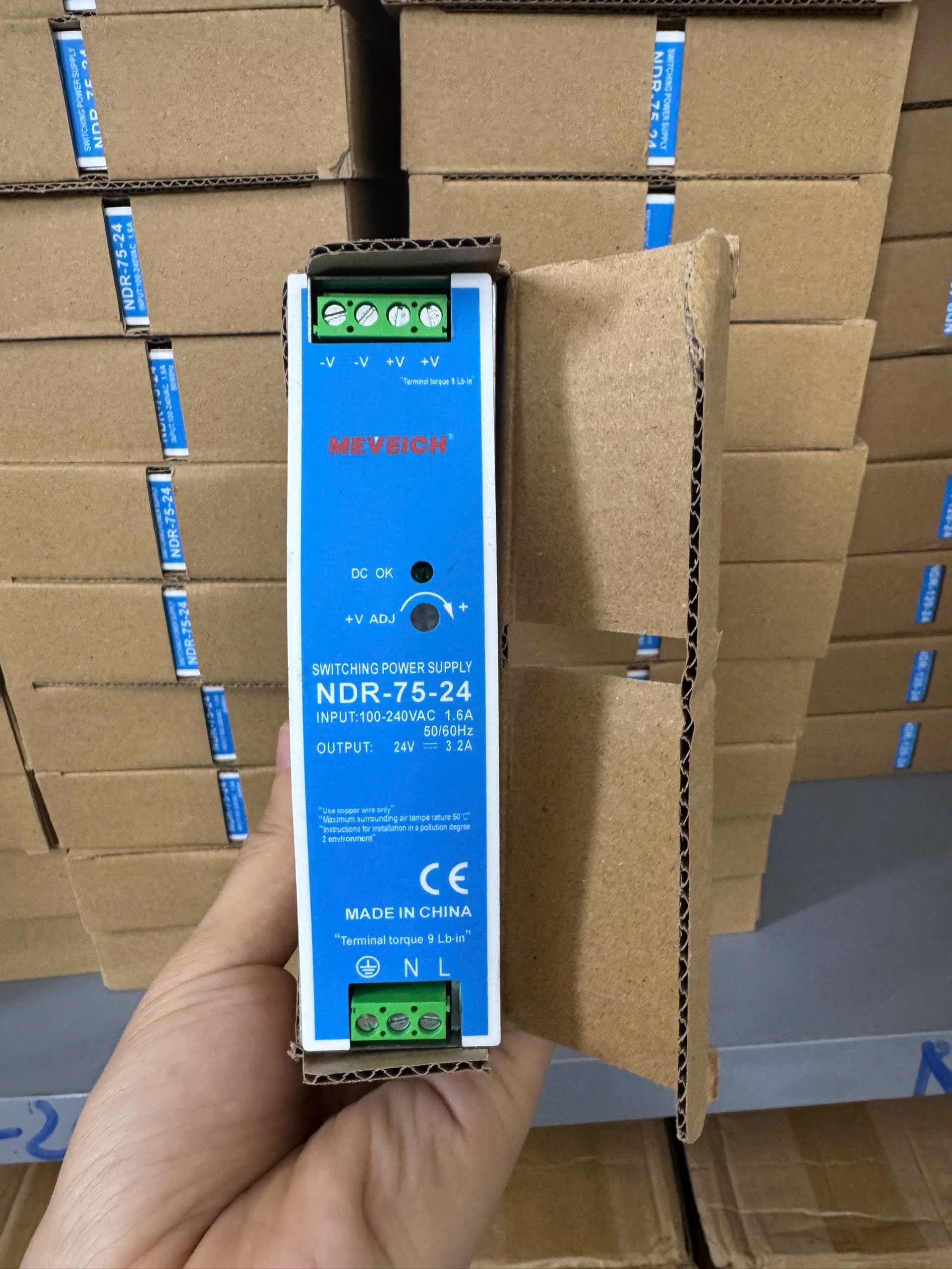 Bộ nguồn Meanwell NDR-75-24 (75W 24V 3.2A) - ảnh phụ 1