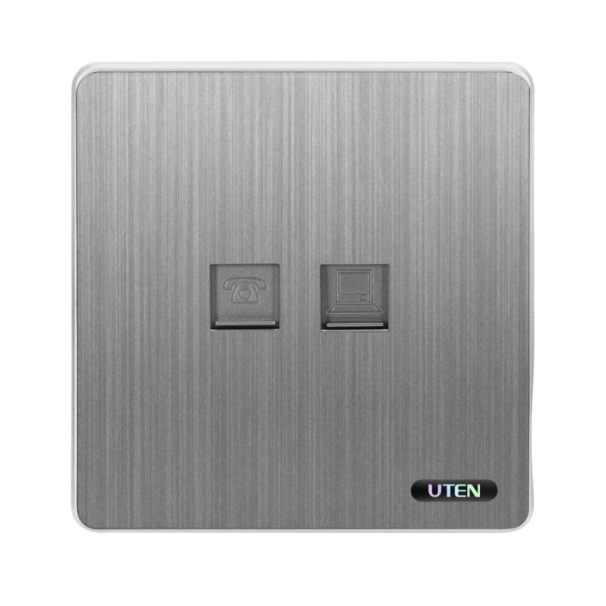 Bộ 1 Ổ Cắm Điện Thoại & 1 Ổ Cắm Mạng UTEN | S300-TELPC