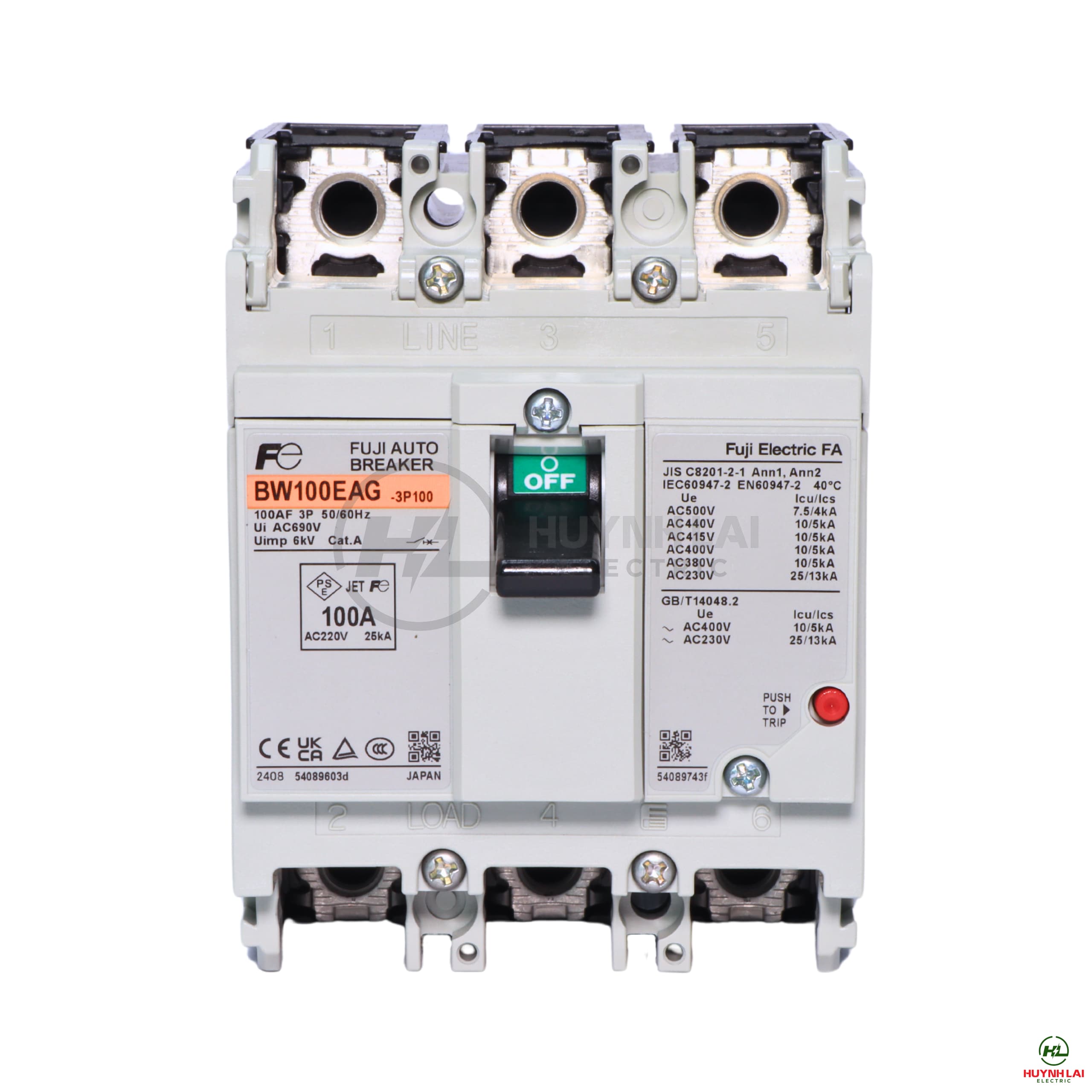 MCCB FUJI BW100EAG 3P 100A