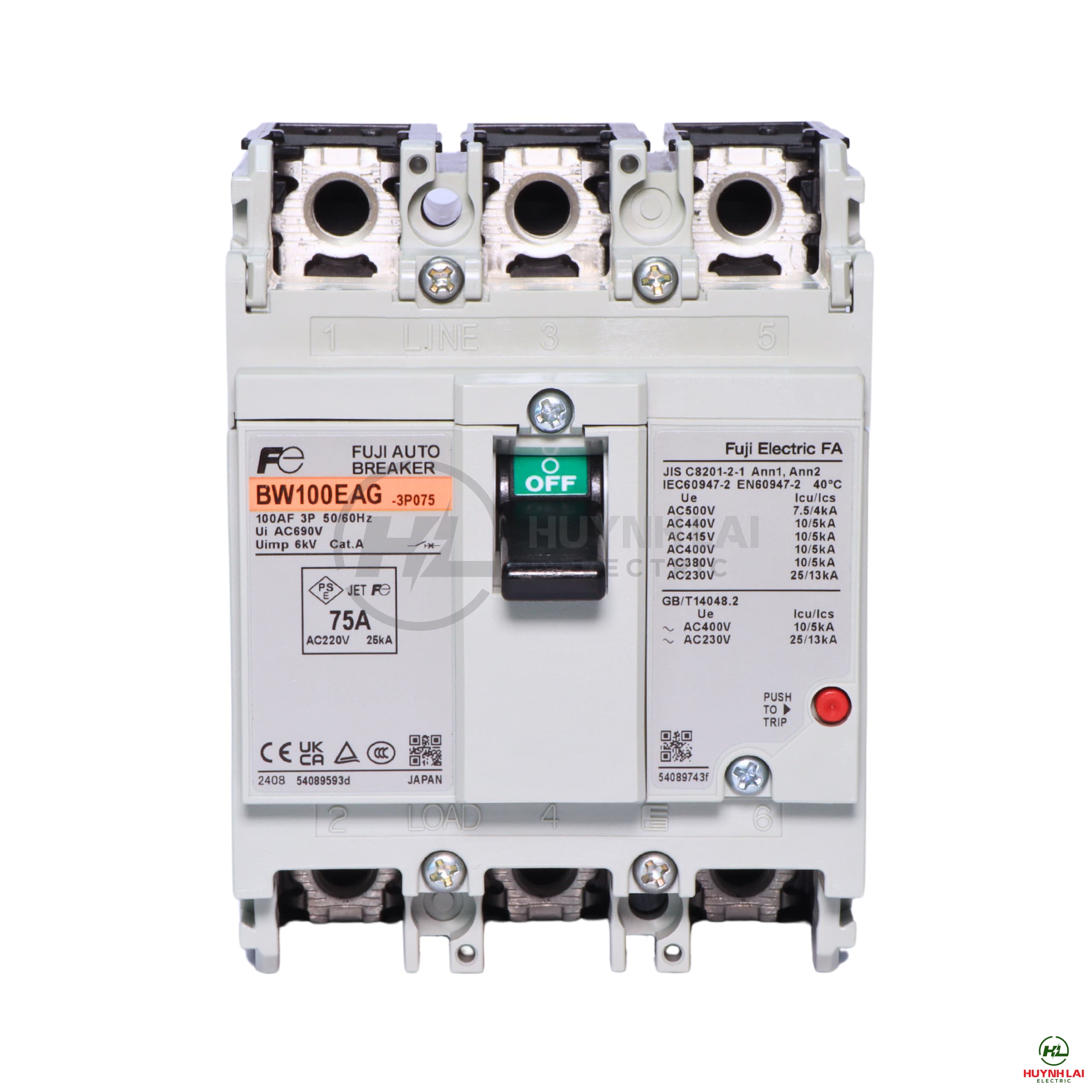 MCCB FUJI BW100EAG 3P 75A