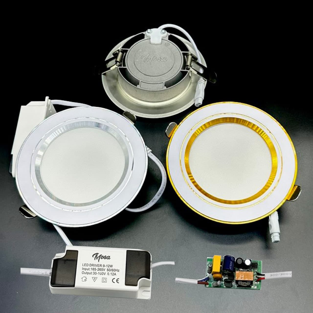 LED Âm Trần 10W Mặt Vàng Bạc