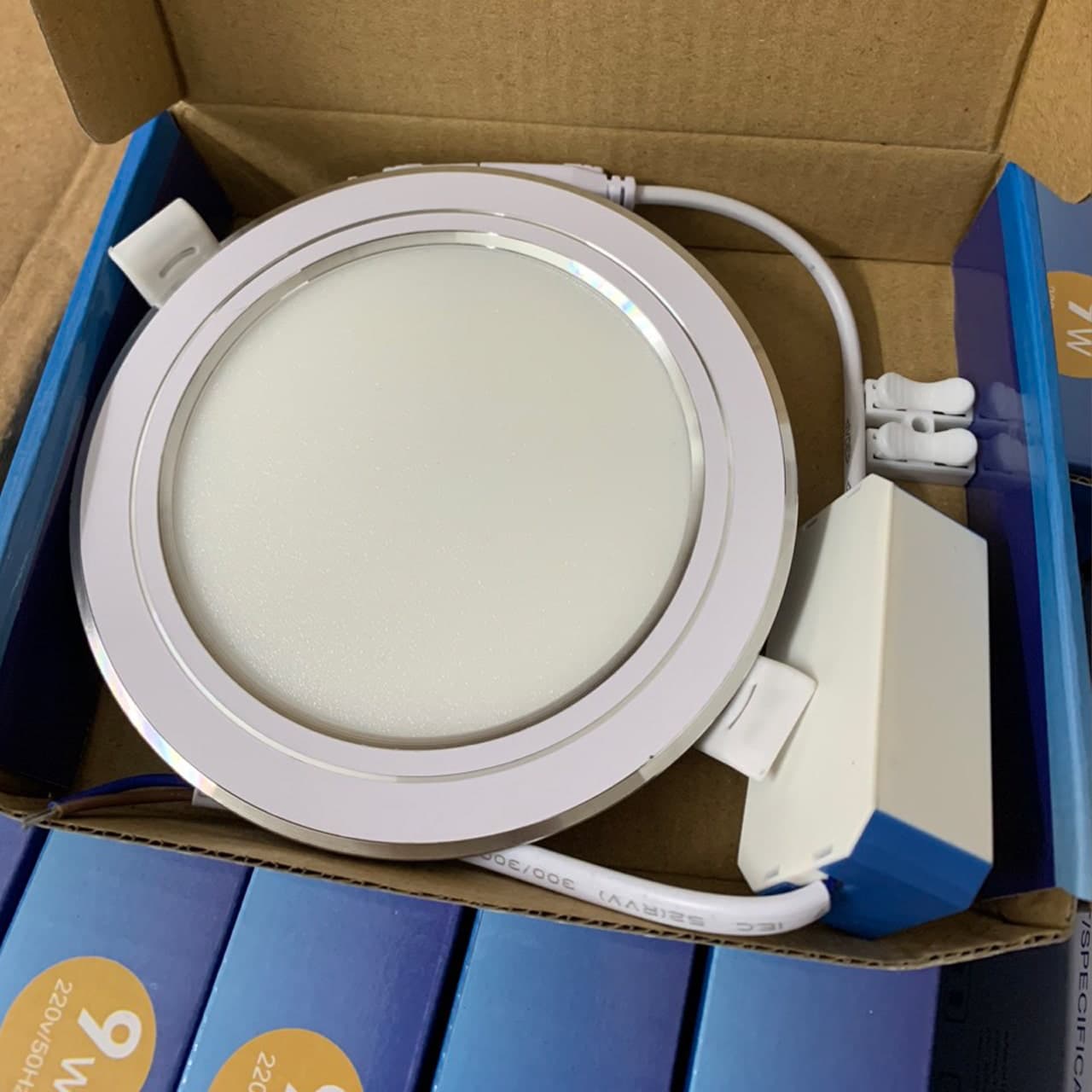 LED Âm Trần 9W Viền Bạc Mỏng