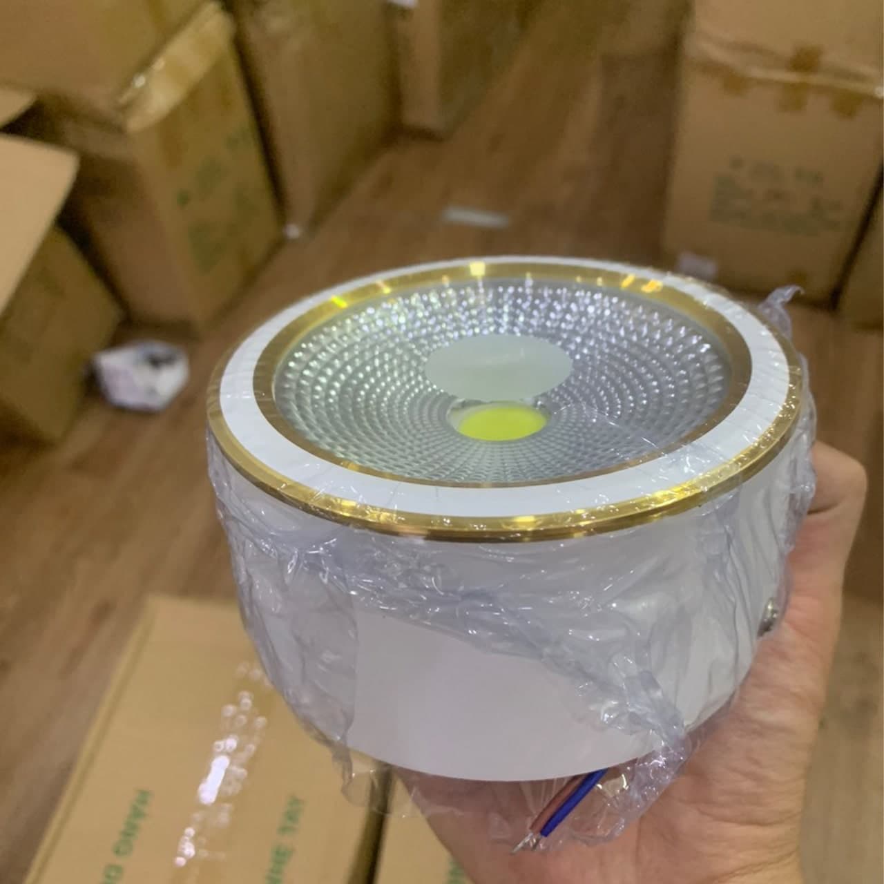 Đèn Lon Ốp Trần 12W Viền Vàng 115×55