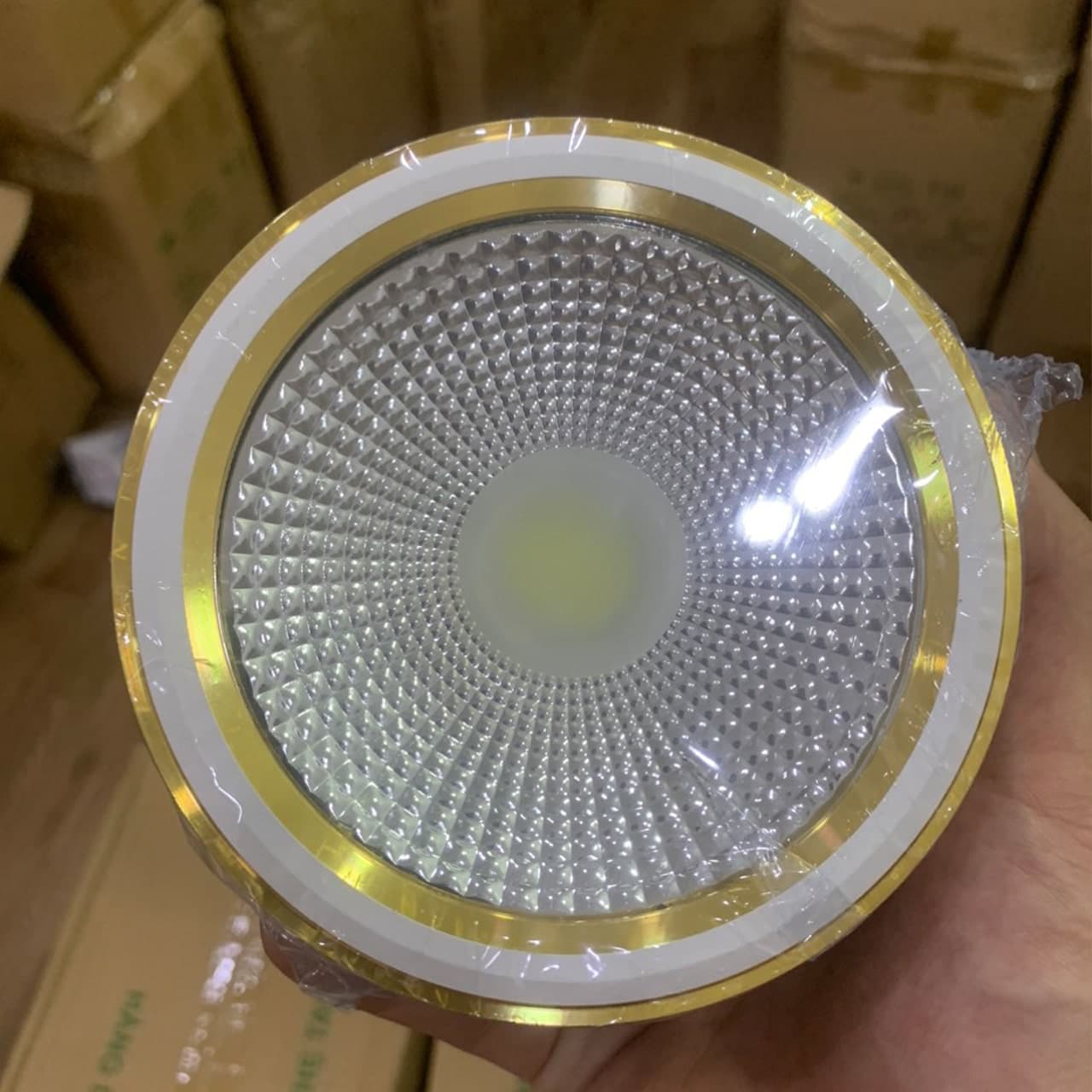 Đèn Lon Ốp Trần 12W Viền Vàng 3 Chế Độ 115×55