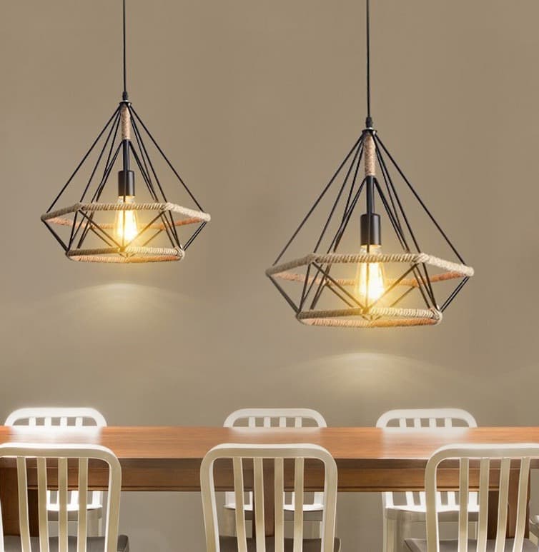 Đèn Thả Trần Hình Kim Cương Cuốn Dây Thừng N1