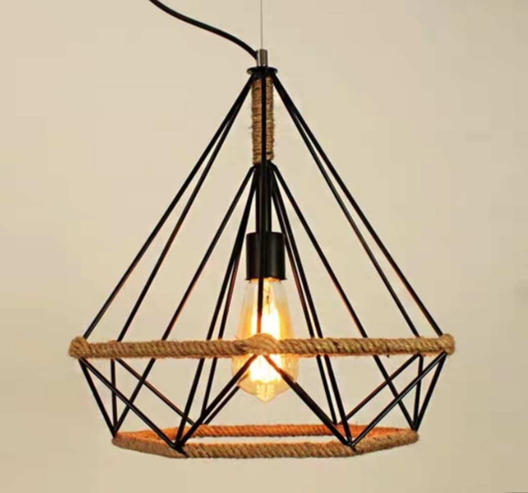 Đèn Thả Trần Hình Kim Cương Cuốn Dây Thừng N2